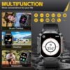 Military Smart Watch for Men 5ATM Waterproof with Call 2.02" Large Screen Rugged Outdoor Tactical Smartwatch with Compass Fitness Watch with Heart Rate Blood Pressure Monitor for iPhone Android Phone - Image 6