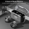TOZO T18 Bluetooth 5.3 True Wireless Stereo Earbuds IPX8 Waterproof in Ear Headset Call Noise Reduction Headphones with Digital Display and Transparent Case Long Standby Earphones Black - Image 7