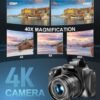 Digital Camera, 64MP&40 X Zoom Cameras for Photography & Video,4K Optical Vlogging Camera for YouTube with Flash, WiFi & HDMI Output，32GB SD Card(2 Batteries) - Image 3