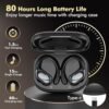 Wireless Earbuds Bluetooth Headphones 80hrs Playback Ear Buds Power Display with Noise Canceling Mic with Earhooks for Sports/Workout/Running, Black - Image 2