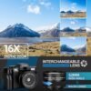 4K Digital Camera, 48MP Cameras for Photography, Video/Vlogging Camera for YouTube with WiFi, Autofocus Travel Camera with Wide-Angle & Macro Lens,Great Camera for Beginner and Adults - Image 2