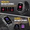 Military Smart Watch for Men 5ATM Waterproof with Call 2.02" Large Screen Rugged Outdoor Tactical Smartwatch with Compass Fitness Watch with Heart Rate Blood Pressure Monitor for iPhone Android Phone - Image 5