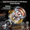 Bluetooth Headset V5.3, Wireless Headset with ENC Noise Canceling Mic, 120Hrs Talk Single-Ear Bluetooth Earpiece, LED Display, IP7 Waterproof Hand-Free Earphone for Trucker/Business, Blue - Image 3