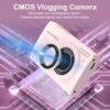 Digital Camera,4K Vlogging Camera for YouTube,64MP MP3 Player Kids Camera,2.8" IPS Screen Cameras for Photography,Auto Focus,18X Zoom,10 Filters,Portable Cheap Photography Camera for Students-Pink - Image 3