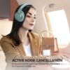 AUSDOM Wireless Noise Cancelling Headphones Bluetooth, E7 Over-Ear ANC Headphones with Microphone, 50Hrs Playtime, Hi-Fi Stereo Sound, USB C Charge, Comfortable Earpads for Travel Work, Mint Green - Image 2