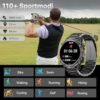 WalkerFit Smart Watch for Men- Answer/Dial Calls with 110 Sport Models,IP68 Waterproof Fitness Watch with Heart Rate Monitor,Android Smart Watch for iPhone Compatible, 1.43" AMOLED Display, Steel Band - Image 2