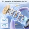 Ows Hanging Earphones 5.4 Bluetooth, Hy-T26 X15 Pro Earphone Wireless Bluetooth, X15 Pro Wireless Earbuds Bluetooth Headphones, Stereo Noise Reduction BT 5.4 Earphones, Wireless Earbuds Purple - Image 3