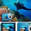 Underwater Camera, 4K Waterproof Camera with 64GB Card 48MP Autofocus Selfie Dual Screens 11FT Underwater Camera for Snorkeling Waterproof Compact Portable Digital Camera, 2 Batteries - Image 2