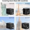 Universal Travel Adapter, International Power Plug Adapter, 1500W, 1000MA, with 2 USB-A Ports, All-in-One International Charger for USA EU UK AUS (NW606-1, Black) - Image 5