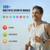 Military Smart Watches for Men, 5ATM Waterproof Rugged Smart Watch with Bluetooth Call (Answer/Dial Call), 1.39” HD IP68 Fitness Tracker Watch with 100+ Sport Modes for Android/iOS Phone Silver - Image 4