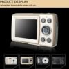 Digital Camera, 2.4'' TFT HD Digital Compact Cameras, 8Ｘ Digital Zoom Rechargeable Pocket Digital Cameras for Kids, Students, Teens, Elderly, Beginners Gold - Image 3