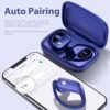 bmanl Wireless Earbuds Bluetooth Headphones 48hrs Play Back Sport Earphones with LED Display Over-Ear Buds with Earhooks Built-in Mic Headset for Workout Blue - Image 5