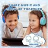 Headphone Kids Volume Limited 85/110dB Wired Over-Ear/On-Earr Foldable Headset with Inline Cable AUX 3.5mm Cord Mic for Boy Girl Child PC Notebook Tablet Blue - Image 3
