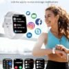Kumi Smart Watch for Men Women, 1.96" Smartwatch for Android iOS (Answer/Make Call), Heart Rate, Step, Sleep Monitor, Activity Trackers and Smartwatches with 100+ Sport Modes, IP68 Waterproof, White - Image 2
