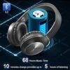 Bluetooth Headphones Over Ear, 68H Playtime and 3 EQ Music Modes Wireless Headphones with Microphone/Deep Bass, HiFi Stereo Foldable Lightweight Headset for PC Home Travel Office （Black - Image 2
