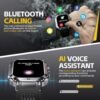 Military Smart Watch for Men 5ATM Waterproof with Call 2.02" Large Screen Rugged Outdoor Tactical Smartwatch with Compass Fitness Watch with Heart Rate Blood Pressure Monitor for iPhone Android Phone - Image 4