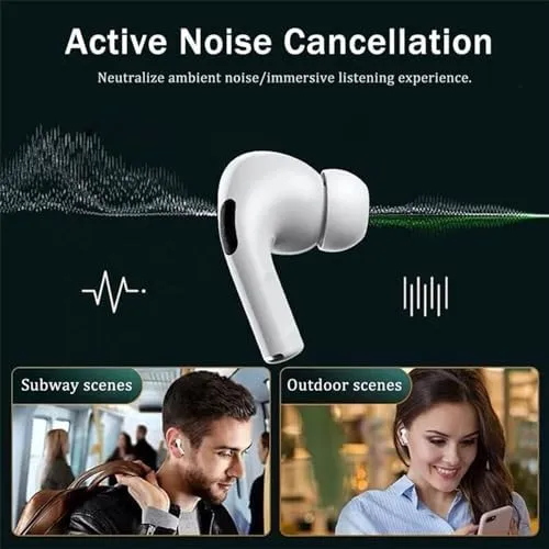 Wireless Earbuds for Airpod Pro Auto Noise Cancelling Bluetooth in-Ear Headphones with HiFi Stereo, Touch Control, IPX7 Waterproof Mfi Certified Ear Buds Built-in Mic with Fast Charging Case - Image 4