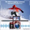 64MP Digital Camera for Photography, 4K Vlogging Camera for YouTube with 3” Flip Screen,16X Digital Zoom, WiFi& Autofocus,2 Batteries, 32GB TF Card(S200,Red) - Image 4