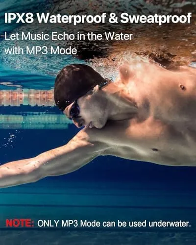 Waterproof MP3 Player Underwater Swimming Headphones IPX8 Waterproof MP3 Player for Swimming, Wireless Bluetooth 5.3 Open-Ear Bone Conduction Headphones for Running, Cycling - Image 2