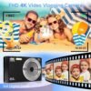 Digital Camera for Teens, FHD 4K 44MP Digital Camera with 64GB SD Card 16X Digital Zoom, Digital Camera Compact Point and Shoot Camera for Teens Boys Kids Camera Digital Black(Black) - Image 3