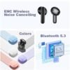 Wireless Earbuds, Bluetooth 5.3 Headphones with 4 ENC Noise Cancelling Mics, HiFi Stereo Deep Bass, 40H Playtime, IPX6 Waterproof, USB-C Charging, Compatible for iPhone Android, White - Image 5