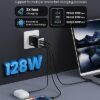 USB C Charger 128W Wall Charger,(GaN III)3 Port Fast Charging Station,65W Foldable Wall Charger Adapter for MacBook Pro/Air,HP,ThinkPad,Dell XPS,iPhone 15/14,Pro,iPad Pro/Air,Galaxy S23,Steam Deck,etc - Image 2