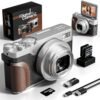 Digital Camera, Cameras for Photography,56MP&4K Video Camera, 18X Zoom Vlogging Camera for YouTube, Portable Compact Small Camera with 2 Batteries, Digital Point and Shoot Camera with Beauty Function