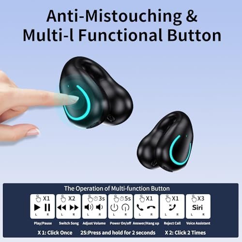 Open Ear Clip Bone Conduction Wireless Earbuds Bluetooth 5.3,Sports Earphones Built-in Microphone with Earhooks,with Digital Display Charging Case,IPX7 Waterproof Fitness Headphones for Runnin(Black) - Image 3