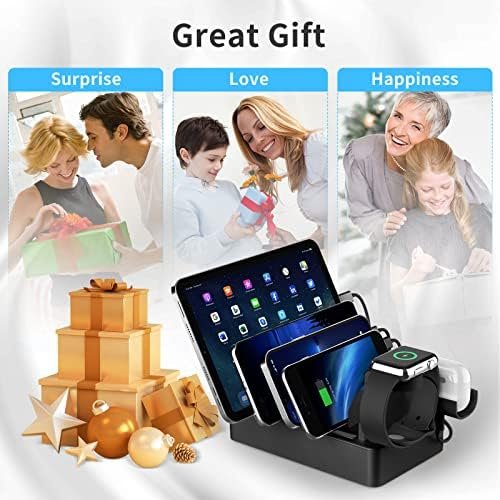 Multiple Charging Station Charger Station - Charging Station for Multiple Devices, 6 Ports USB Charging Dock for Phone| Earhead|Watch Stand, Fast Docking Station, Family Electronics Charging Center - Image 7