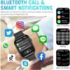 Smart Watch, 2.01" Full Touch Screen Smart Watch for Android & iOS Phones with Heart Rate & Blood Oxygen Monitor, 100+ Sport Modes，Voice Assistant, Fitness Smart Watch for Women Men - Image 3