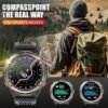 EIGIIS KE5 Military Smart Watch for Men with Flashlight SOS 3ATM Waterproof Watch 530mAh Big Battery 1.45" Rugged Tactical Smartwatch with Compass Elevation Barometer Fitness Watch for iPhone Android - Image 4