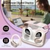 Wireless Earbuds 75hrs Bluetooth 5.3 Headphone Sport, 2024 Bluetooth Earbuds Stereo Deep Bass Over Ear Bud with Earhooks, ENC Noise Cancelling Mic, IPX7 Waterproof Earphone Rose Gold - Image 6