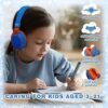 Headphone Kids Volume Limited 85/110dB Wired Over-Ear/On-Earr Foldable Headset with Inline Cable AUX 3.5mm Cord Mic for Boy Girl Child PC Notebook Tablet Blue - Image 2