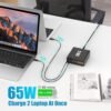 280W USB C Charger Block, 8-Port USB Charging Station GaN III PD 65W Laptop Charger Adapter Compatible with MacBookPro/Air,DELL,iPad,Portable Charging Station for iPhone,Samsung Galaxy (Black) - Image 3