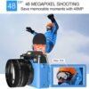 4K Digital Camera for Photography VJIANGER 48MP Vlogging Camera for YouTube with 3.0’’ 180° Flip Screen, WiFi, 16X Digital Zoom, Wide Angle & Macro Lens, 2 Batteries, 32GB Micro SD Card(W02-Blue30) - Image 3