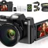 4K Digital Camera for Photography 56MP 18X Digital Zoom Auto Focus Macro Lens,Vlogging Camera with WiFi 2 Batteries 32G TF Card Portable Charger,Cameras Built in Microphone