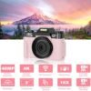 Digital Cameras for Photography, 4K 48MP Vlogging Camera for YouTube with WiFi, Manual Focus, 16X Digital Zoom, 52mm Wide Angle Lens & Macro Lens, 32GB TF Card and 2 Batteries(Pink) - Image 3