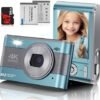 4K Digital Camera Full HD Kids Digital Camera 64MP Compact Digital Camera with 64GB Card 18X Digital Zoom Point and Shoot Camera Portable Camera for Teens Students Boys Girls Seniors