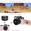 Digital Cameras for Photoggraphy, 4K Vlogging Camera for YouTube with Built-in Fill Light, 16X Digital Zoom, Manual Focus, 52mm Wide Angle Lens & Macro Lens, 32GB TF Card and 2 Batteries Pink - Image 5
