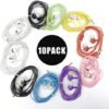 Earbud Headphones Bulk Wired Earphones Mixed Colors 10 Packs Compatible with iPhone Smartphone Computer Laptop MP3 School Classroom