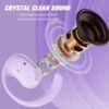 Out of Ear Open Ear Headphones Outside The Ear Wireless Ear Hanging Bluetooth Headset Over The Ear Open Ear Buds Earbuds Outside The Ear Headphones Bone Air Conduction Earbuds Purple - Image 5