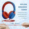 Headphone Kids Volume Limited 85/110dB Wired Over-Ear/On-Earr Foldable Headset with Inline Cable AUX 3.5mm Cord Mic for Boy Girl Child PC Notebook Tablet Blue - Image 5