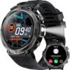 Military Smart Watch for Men with LED Flashlight 1.45” Rugged 3ATM Waterproof Smart Watch with 100+ Sports Modes Fitness Tracker with Heart Rate Sleep Monitor Tactical Smartwatch for iPhone Android