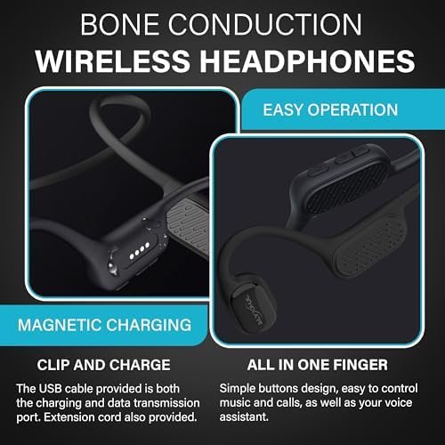 Swimming Bone Conduction Headphones, IP68 Waterproof, Built-in 64G Memory, Open-Ear Wireless Bluetooth Underwater Earphones with MP3 Mode for Running, Cycling and Working Out - Image 4
