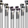 Earbuds Wired with Microphone Pack of 6, in-Ear Headphones,Noise Isolating,Powerful Heavy Bass, Earphones Compatible with iPhone, iPod, iPad, MP3, Samsung, and Most 3.5mm Jack (Black)