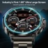AMAZTIM Smart Watch for Men,1.85" HD Oversized Screen,100 Days Extra-Long Battery,Rugged Military Bluetooth Call(Answer/Dial Calls) Compatible iPhone & Android,AI Voice Assistant/Heart Rate Monitor - Image 2
