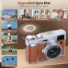 5K Digital Camera for Photography Autofocus, 48MP Vlogging Camera with Front and Rear Lens, Viewfinder, Flashlight, 16X Digital Zoom, Anti-Shake, Compact Travel Camera with 32GB SD Card, 2 Batteries - Image 7