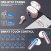 Wireless Earbud Bluetooth 5.3 Headphones 50H Playtime Stereo Bass Ear Buds, in-Ear Earphones with 4 ENC Mic LED Display Noise Cancelling Earbud, Bluetooth Earbud IP7 Waterproof Sport for Android iOS - Image 7