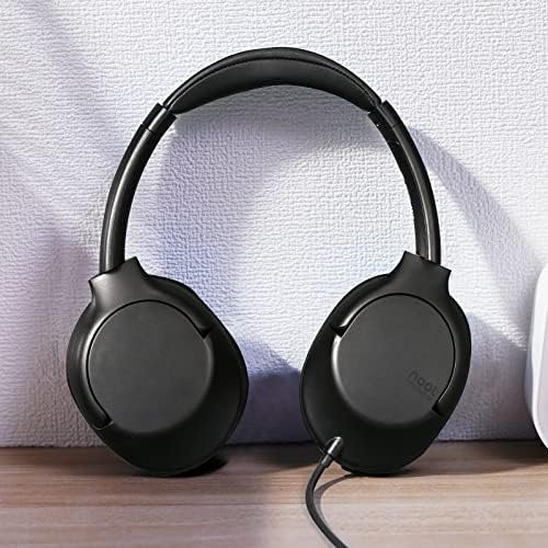noot products A319 Over Ear Wired Headphones with Volume Control, Microphone, Adjustable Headband and 3.5mm Audiojack Headphones for School Home Work (Black) - Image 3