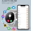 Smart Watch for Women (Answer/Make Call), Fitness Tracker for Android and iOS Phones Waterproof Smartwatch with 1.32" HD Full Touch Screen AI Voice Control Heart Rate Sleep Monitor Pedometer, Silver - Image 2